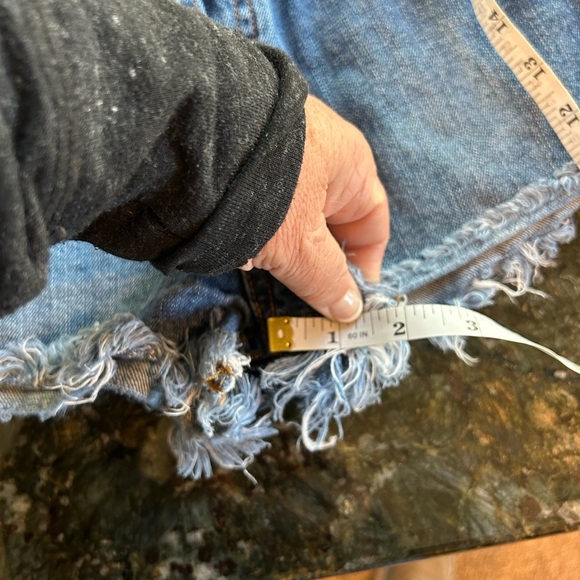 Free People short cut off Jean shorts. 2” inseam. Stretch. Medium wash. Raw hem - Picture 8 of 8